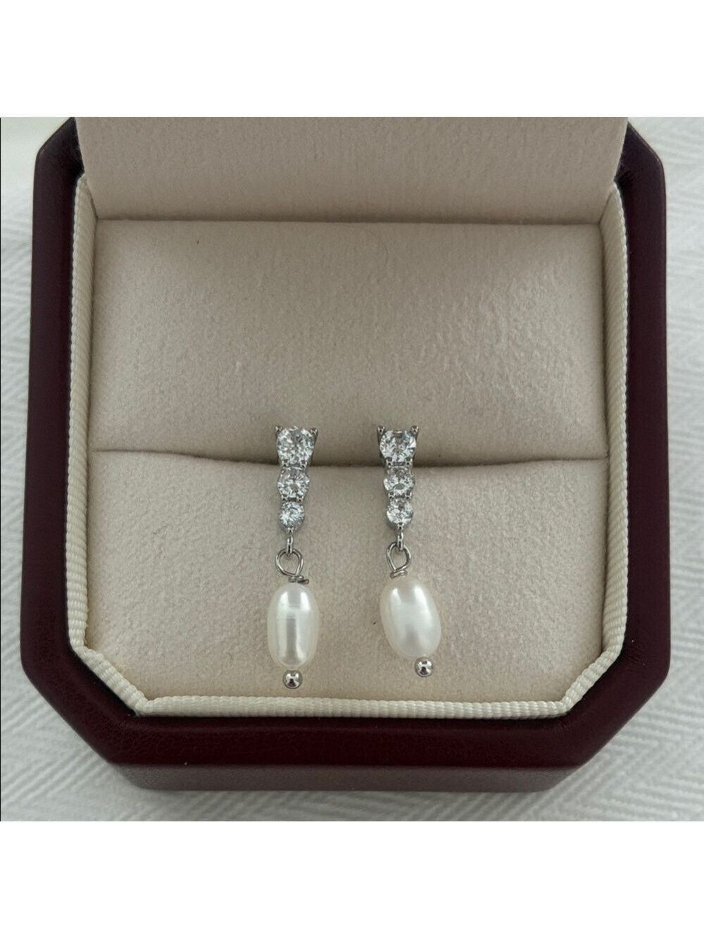 Elegant Silver Earrings and Pearl Earrings| Real freshwater pearl|Xmas gift